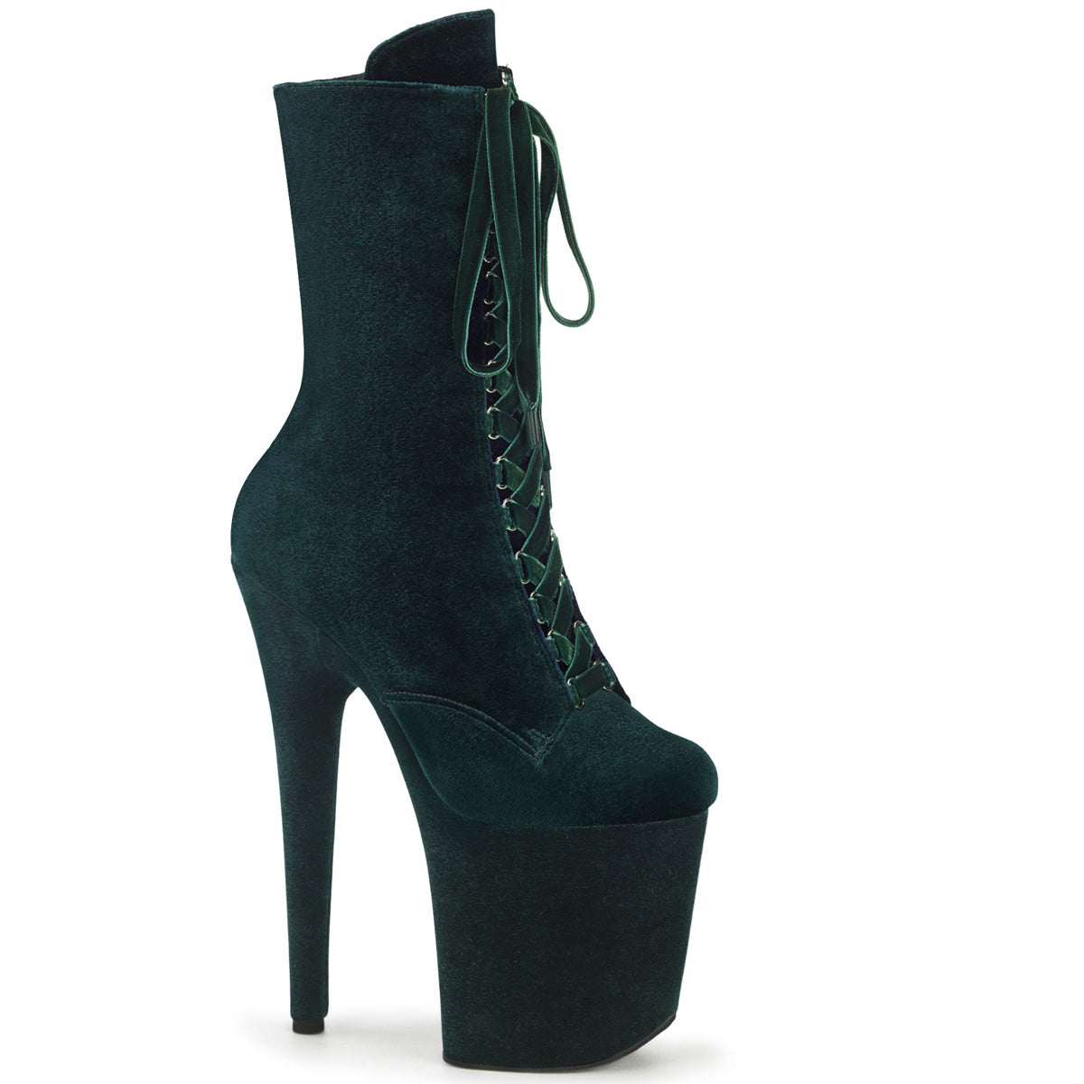 20CM/8inch Extreme High Heel Platform Ankle Boots, Velvet Lace-Up Stiletto Pole Dance Boots – Pole with me