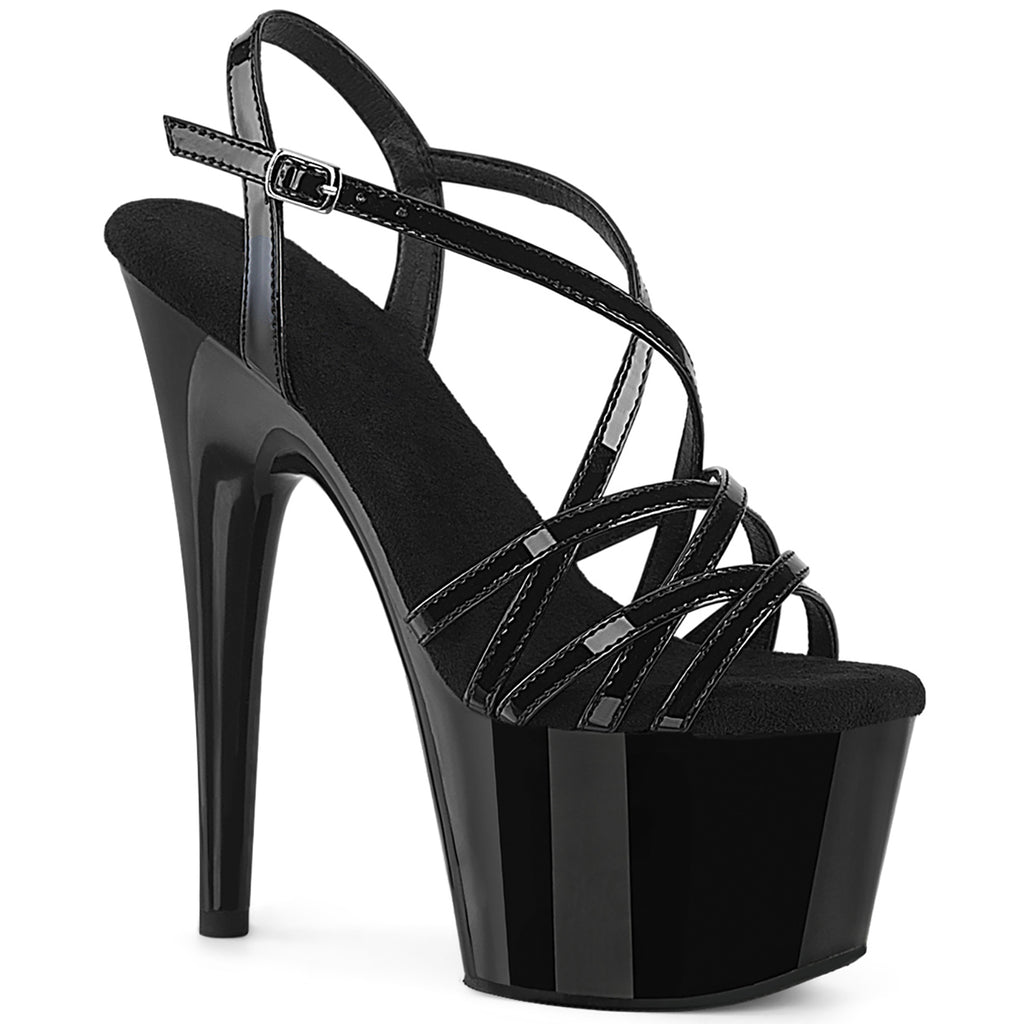 17CM/7inch High Heel Platform Sandals, Crisscross Strap Ankle Buckle Pole Dance Sandals.