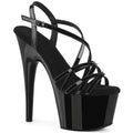 17CM/7inch High Heel Platform Sandals, Crisscross Strap Ankle Buckle Pole Dance Sandals.