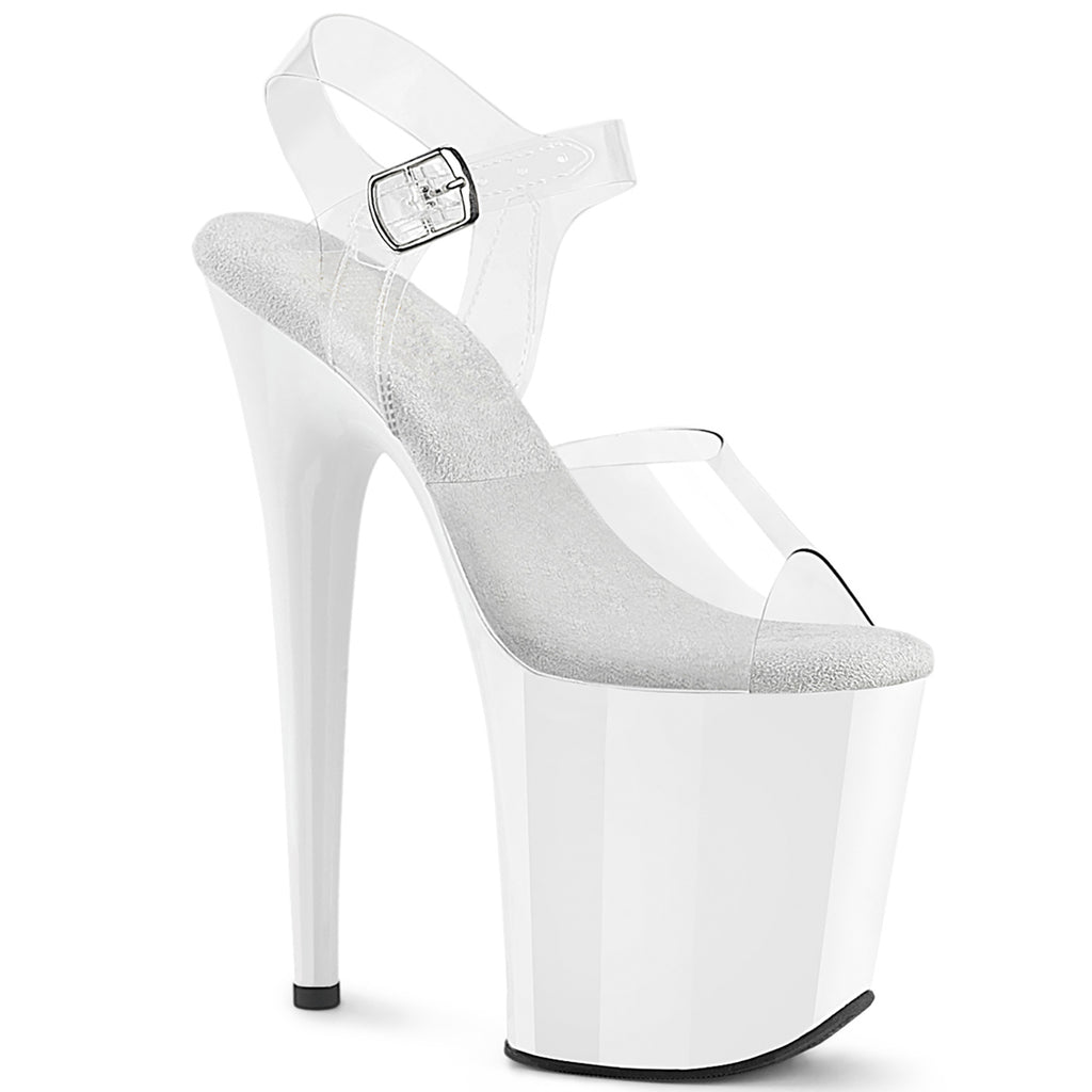 20CM/8inch High Heel Platform Sandals, Clear PVC Strap Ankle Buckle Stiletto Pole Dance Sandals – Pole with me.
