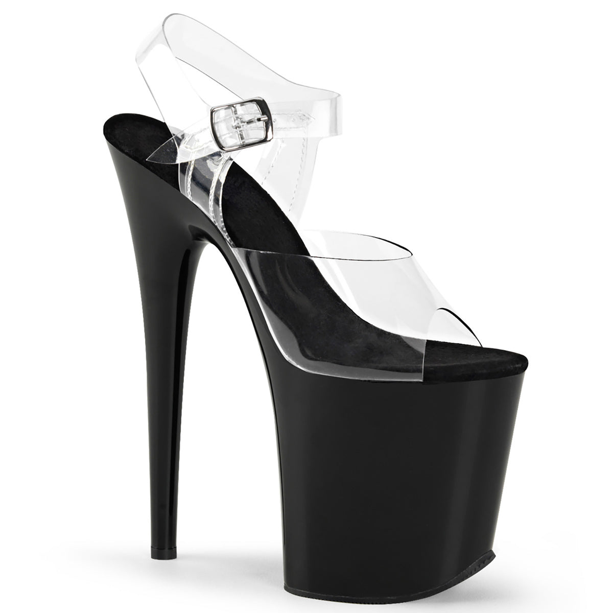 20CM/8inch High Heel Platform Sandals, Clear PVC Strap Ankle Buckle Stiletto Pole Dance Sandals – Pole with me.