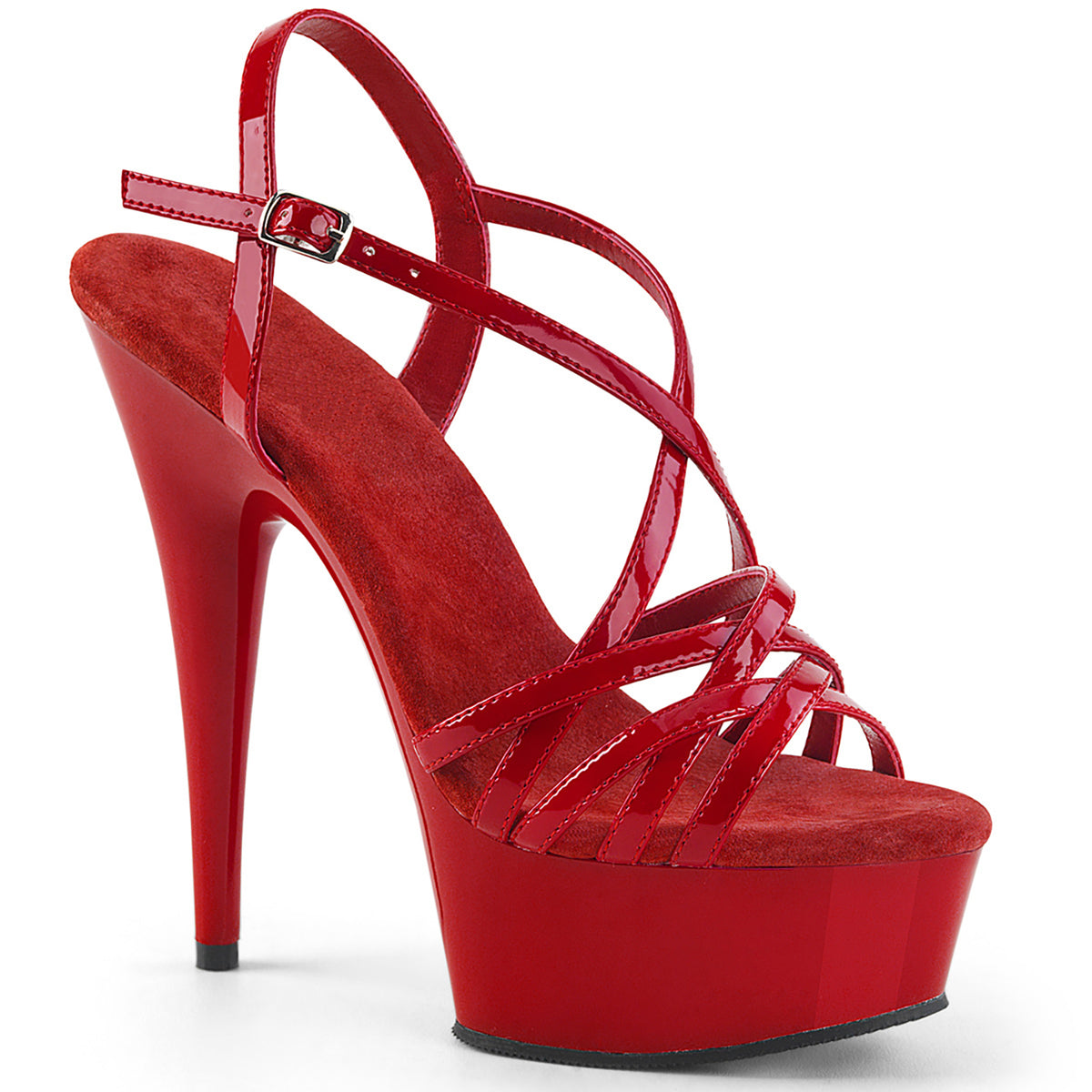15CM/6inch High Heel Platform Sandals, Crisscross Strap Ankle Buckle Pole Dance Sandals.