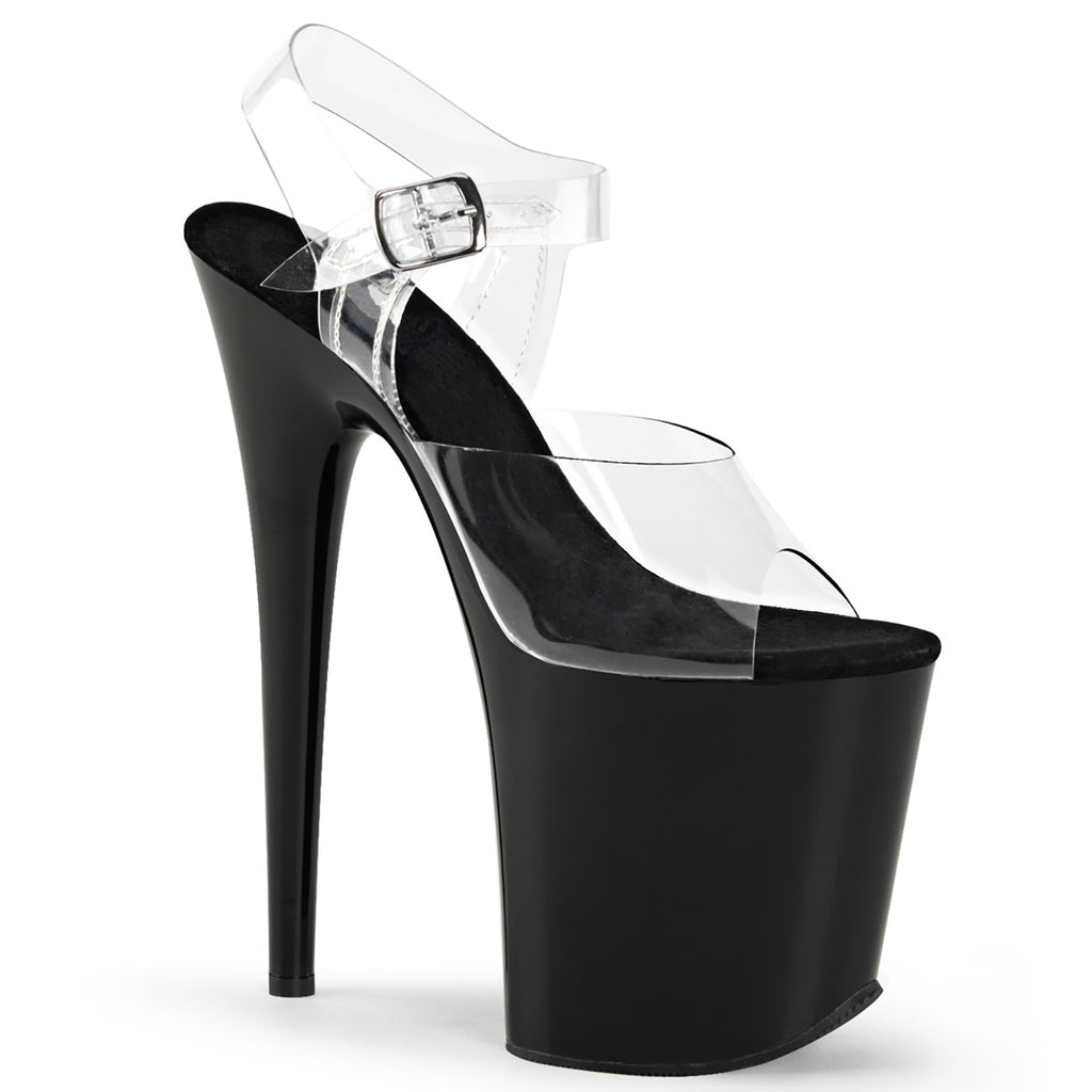 20CM/8inch High Heel Platform Sandals, Clear PVC Strap Ankle Buckle Stiletto Pole Dance Sandals – Pole with me.